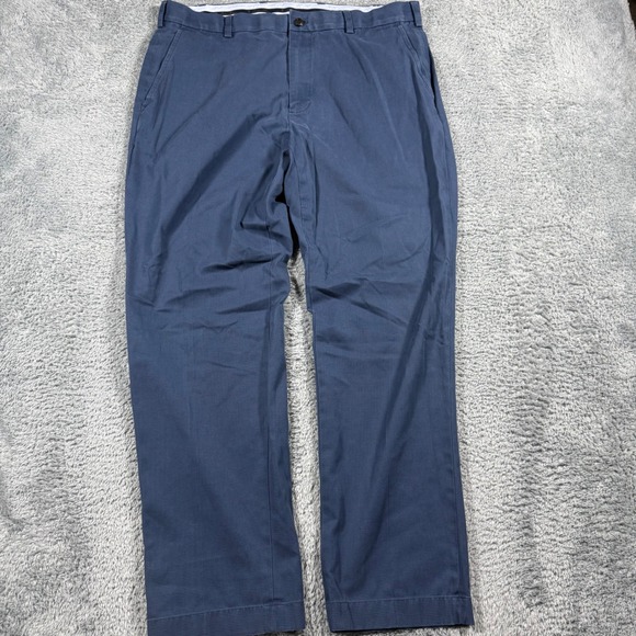 Brooks Brothers Clark Advantage Chino Houndstooth Blue Lightweight Size 36x30 - Picture 2 of 6